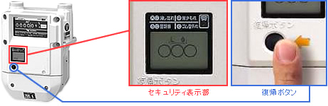 セキュリティ表示部 復帰ボタン